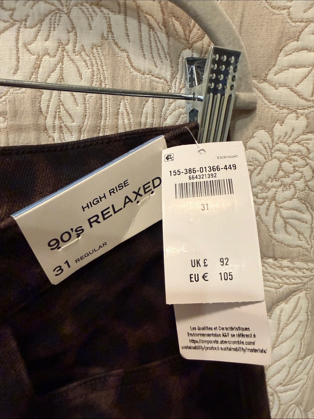 Abercrombie & Fitch 90's Relaxed High-Rise Jeans - Brown/Black Leopard - Picture 2 of 5